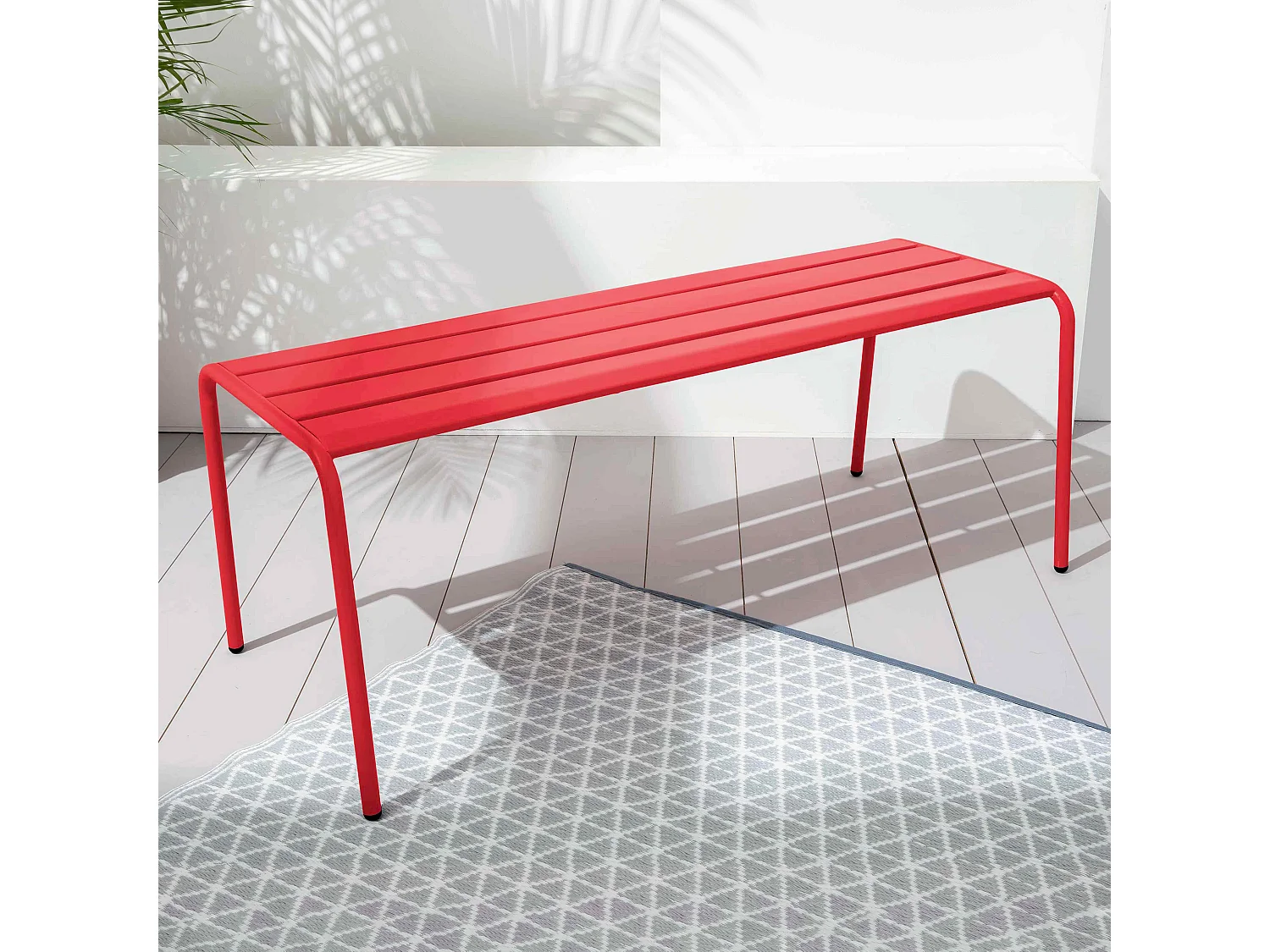 Banc de jardin en acier rouge - Palavas