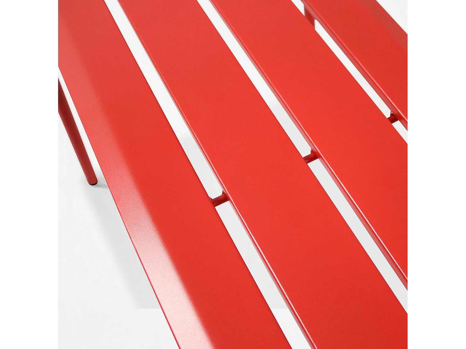 Banc de jardin en acier rouge - Palavas