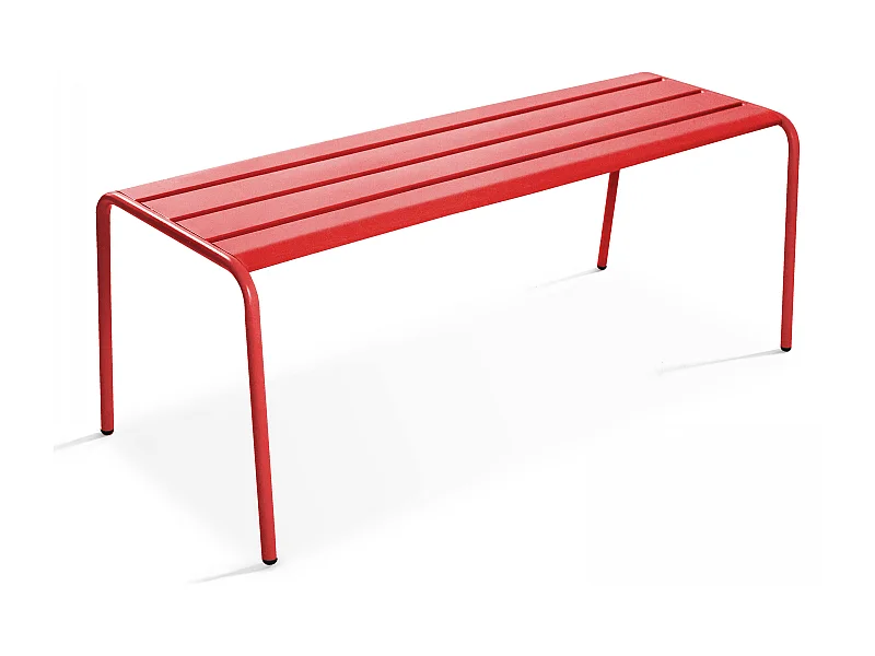 Banc de jardin en acier rouge - Palavas