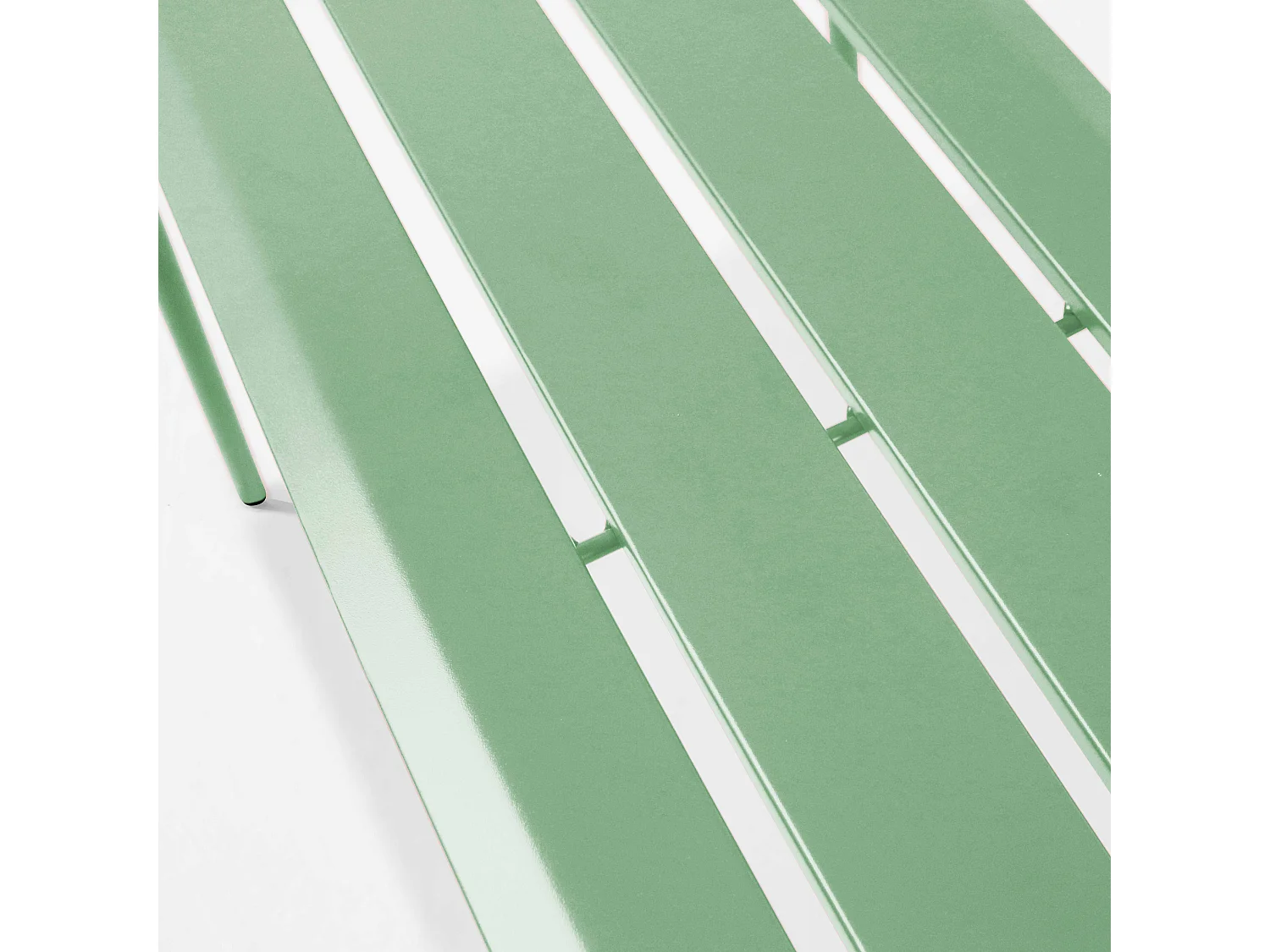 Banc de jardin en acier vert sauge - Palavas