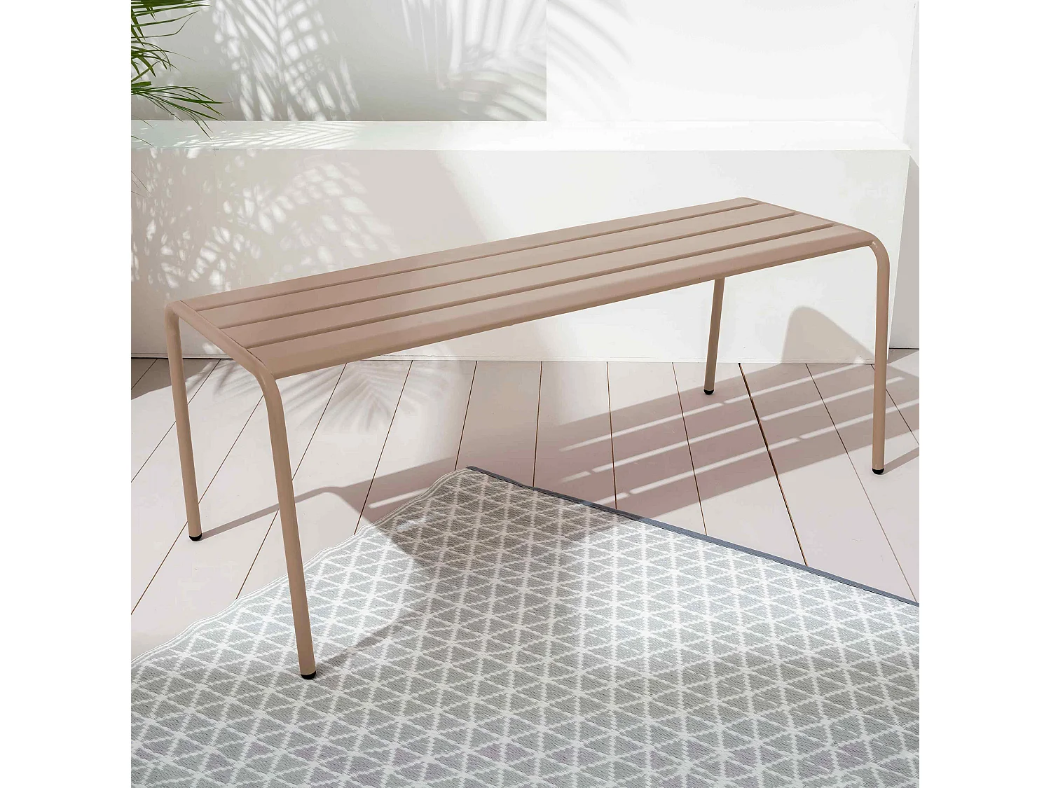 Banc de jardin en acier taupe - Palavas