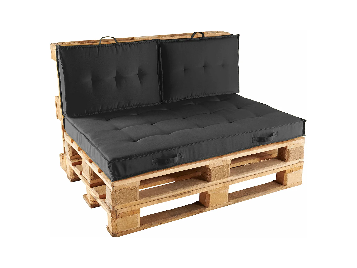 Pack salon de jardin palettes et cousinage gris