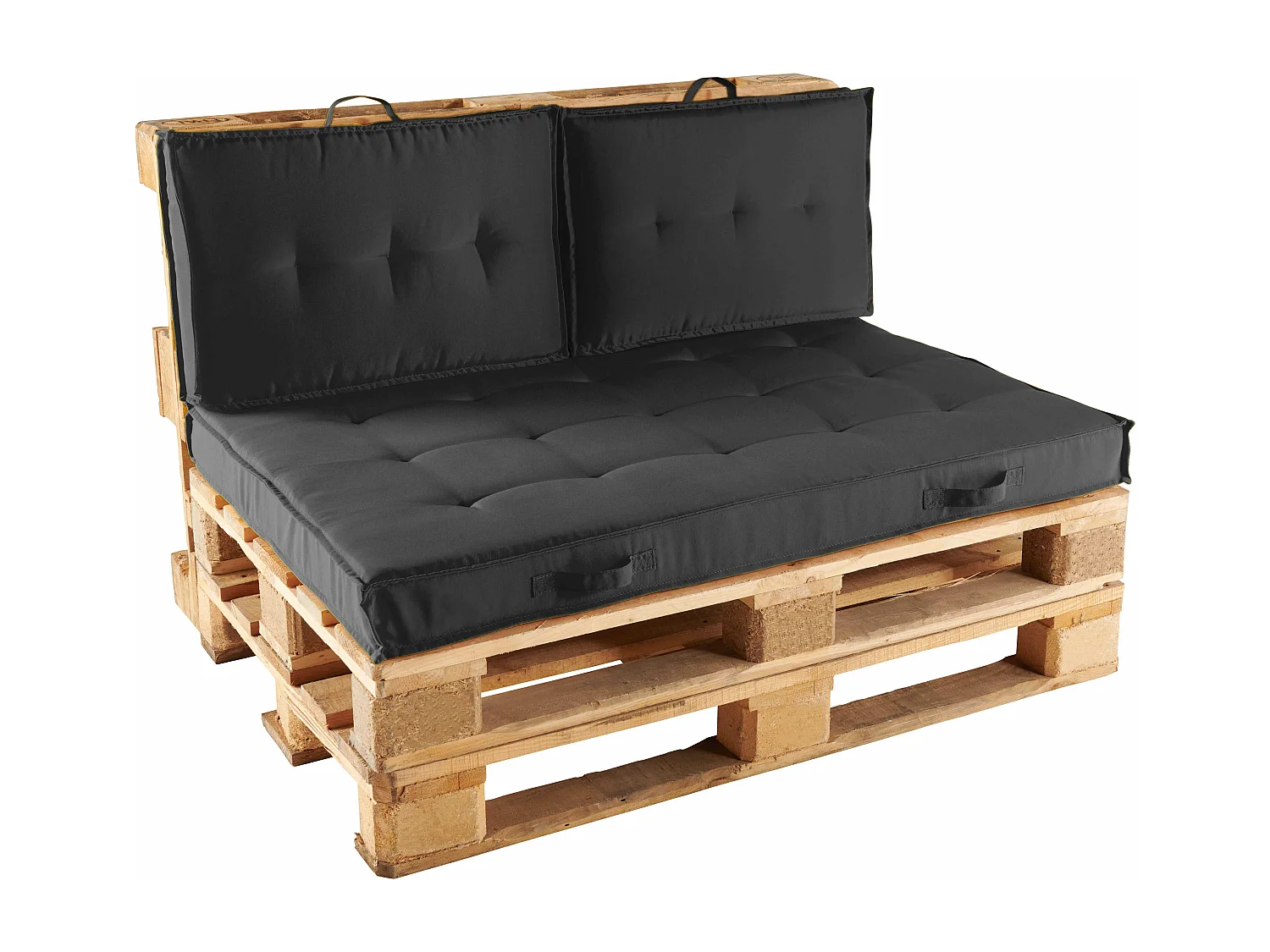 Pack salon de jardin palettes et cousinage gris