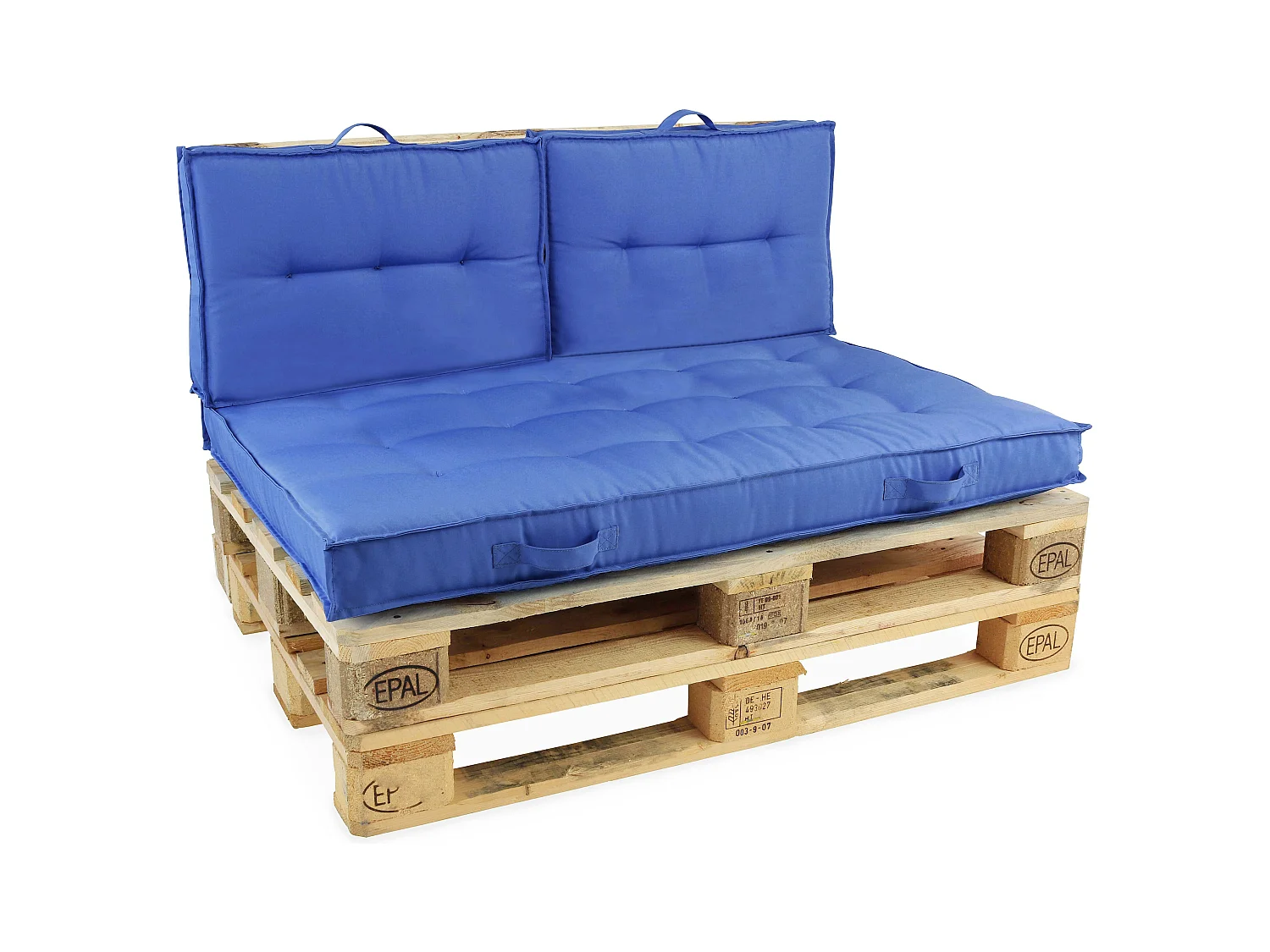 Pack salon de jardin palettes et cousinage bleu