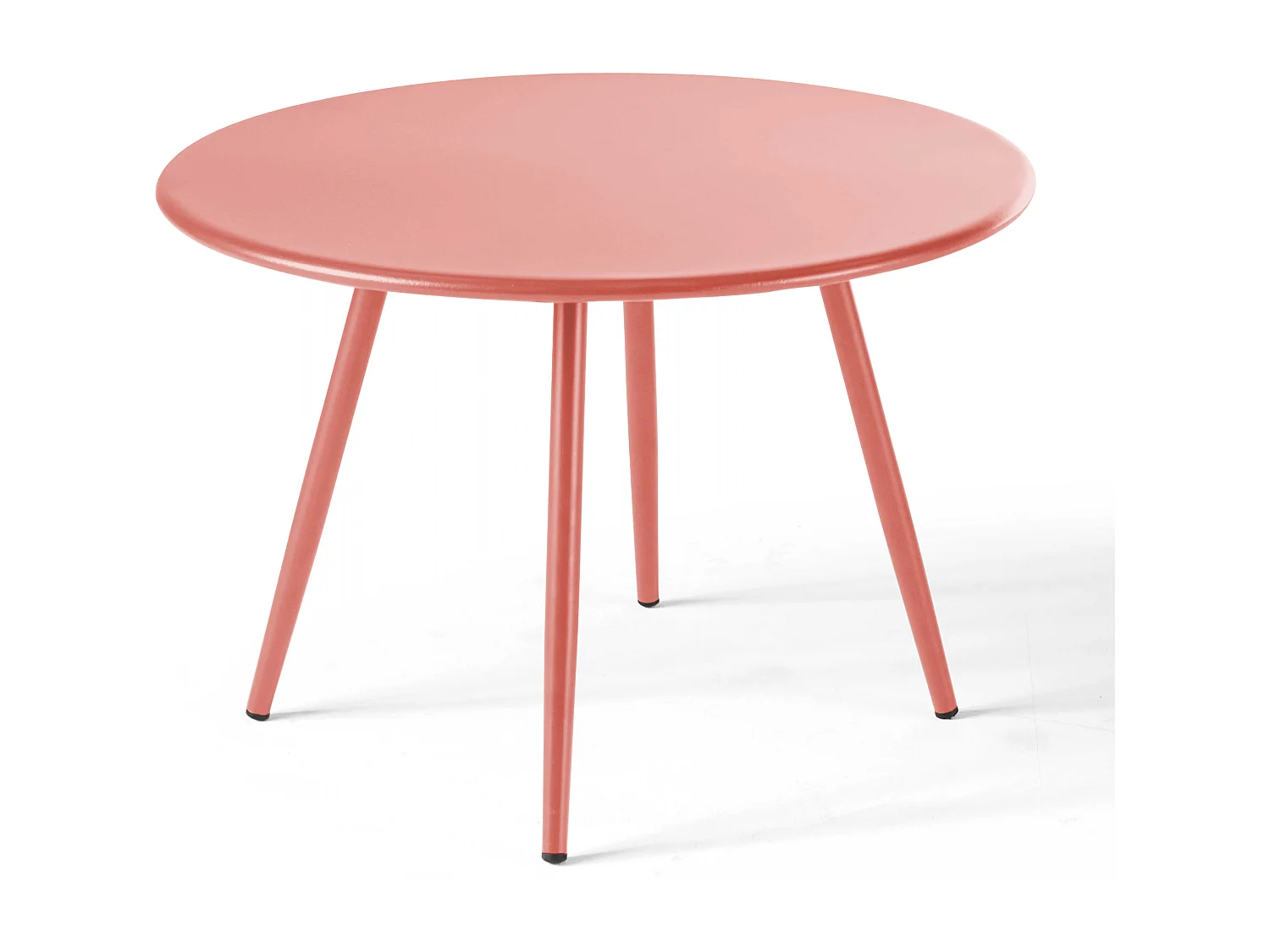 Table basse de jardin ronde en métal argile 50 cm - Palavas
