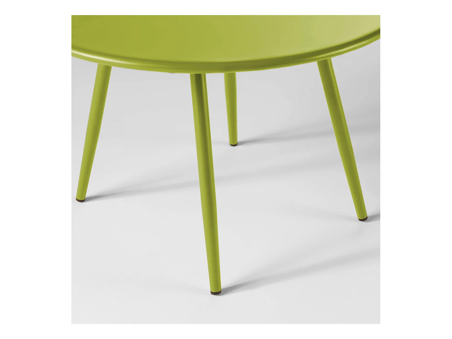 Table basse de jardin ronde en métal vert 50 cm - Palavas