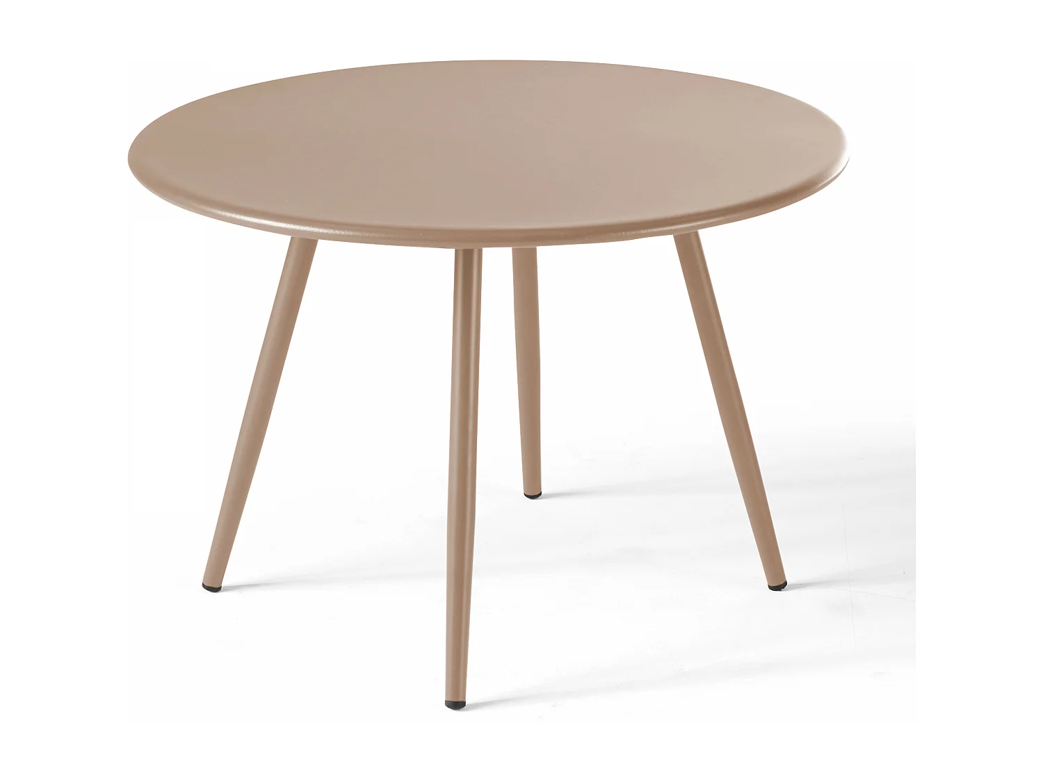 Table basse de jardin ronde en métal taupe 50 cm - Palavas