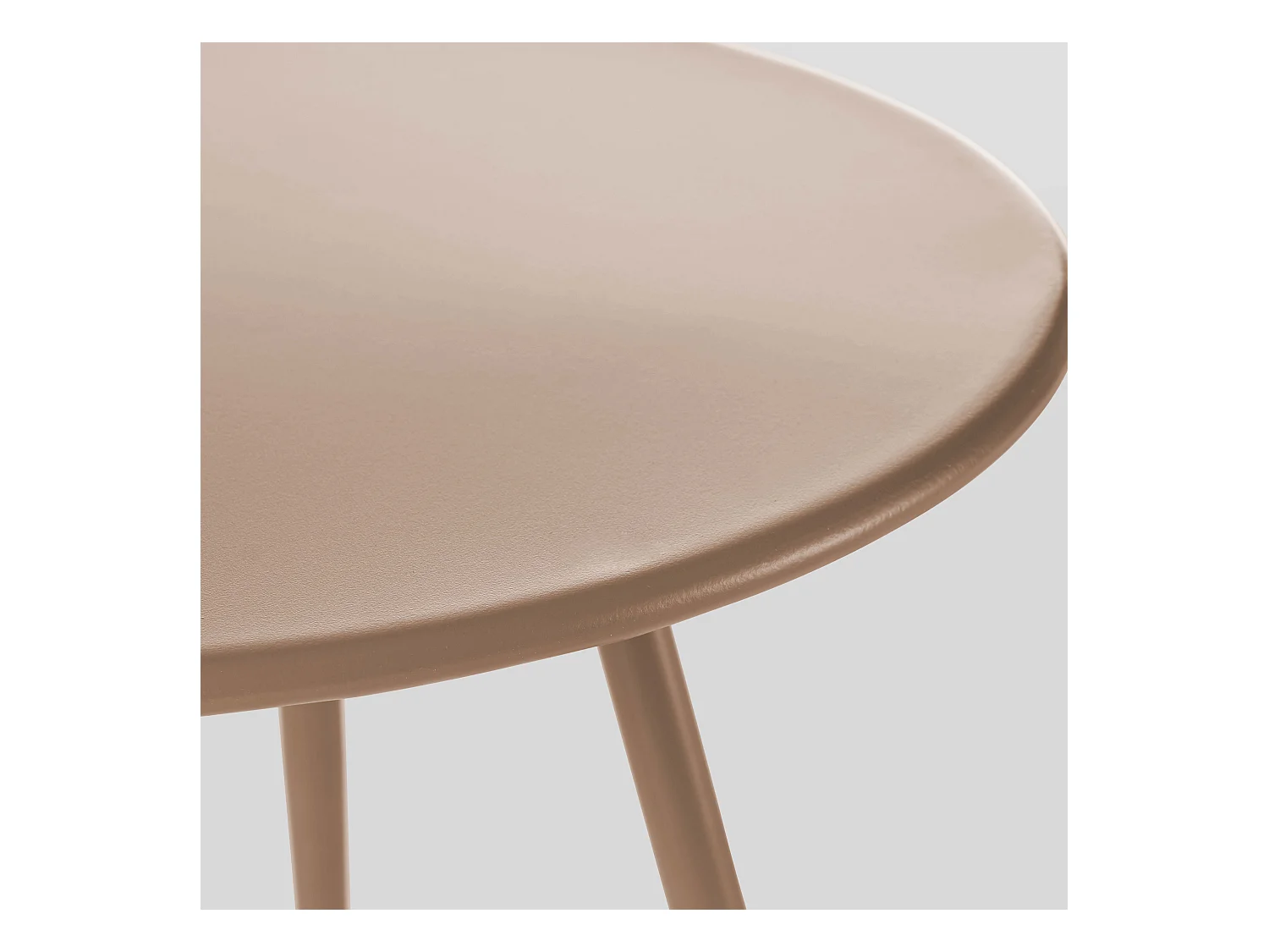 Table basse de jardin ronde en métal taupe 50 cm - Palavas