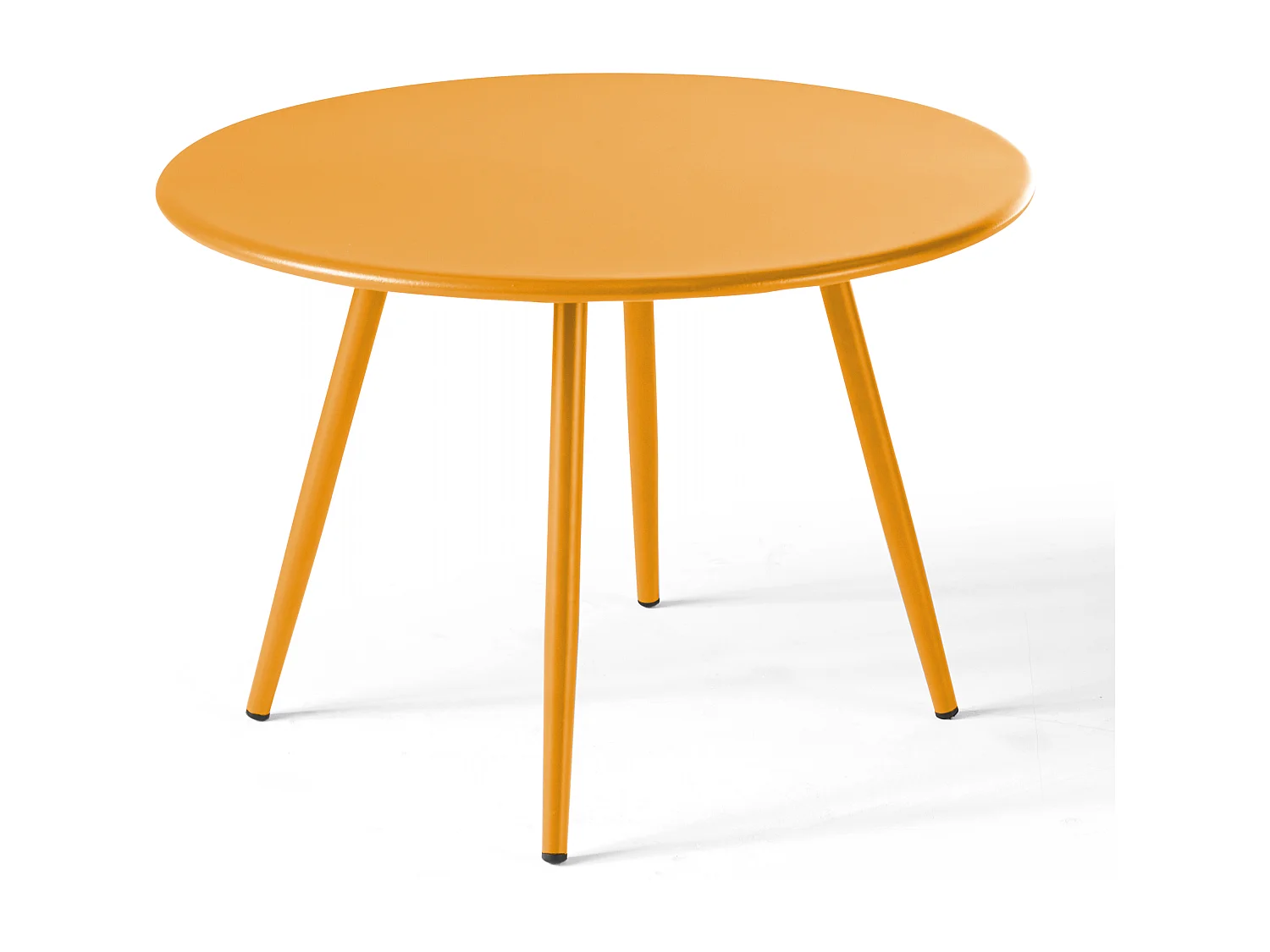 Table basse de jardin ronde en métal jaune 50 cm - Palavas