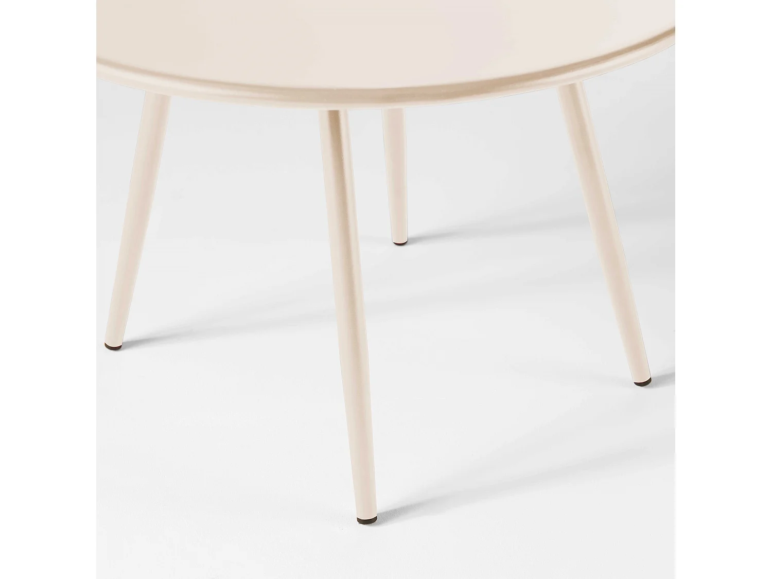 Table basse de jardin ronde en métal ivoire 40 cm - Palavas