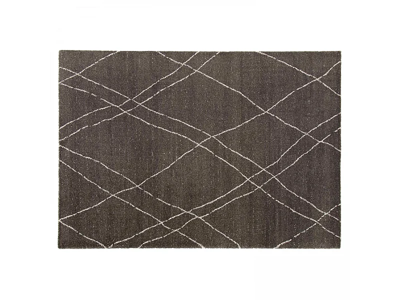 Tapis rectangulaire motif berbère gris anthracite 160 x 230 cm
