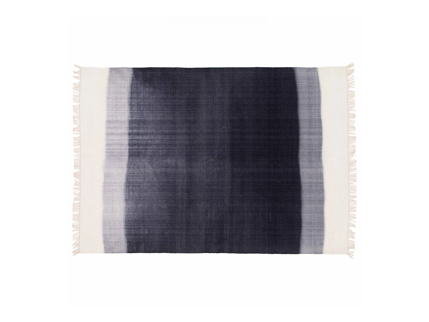 Tapis rectangulaire en laine tissé à plat bleu 120 x 170 cm