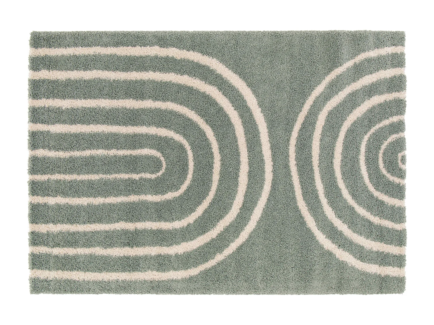 Tapis rectangulaire motif arc-en-ciel vert céladon 100 x 150 cm