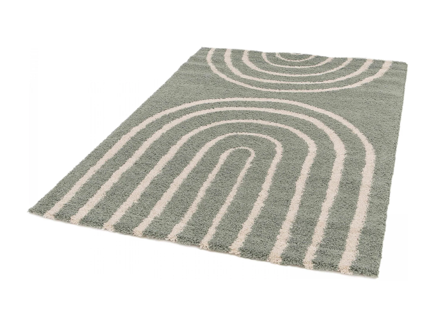 Tapis rectangulaire motif arc-en-ciel vert céladon 100 x 150 cm