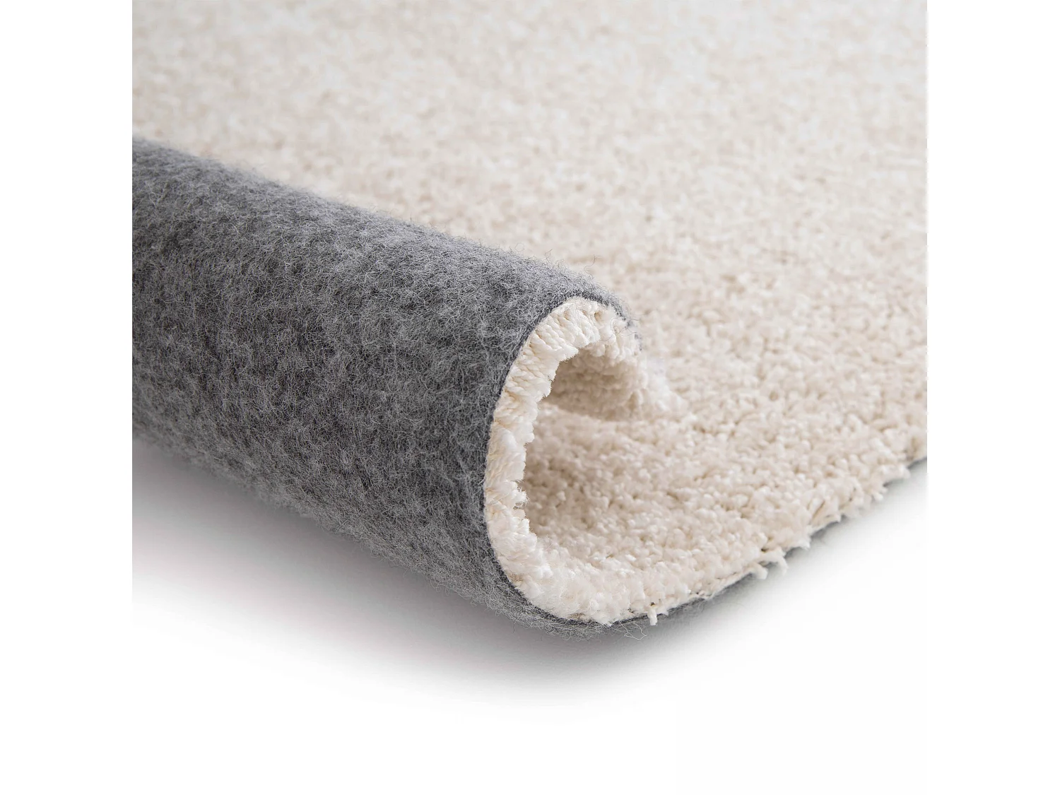 Tapis uni à poils longs en polypropylène 160 x 230 cm crème