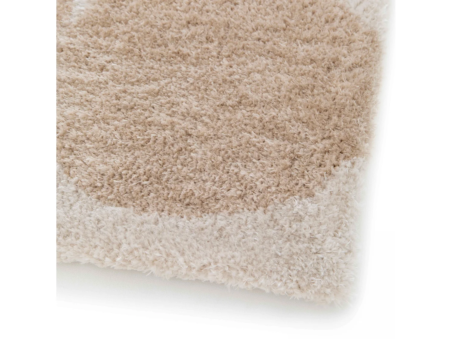 Tapis rectangulaire motif seventies écru et beige 120 x 170 cm