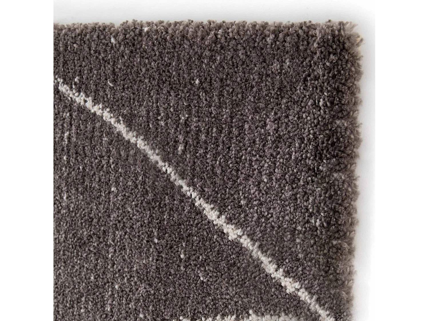 Tapis rectangulaire motif berbère gris anthracite 200 x 290 cm