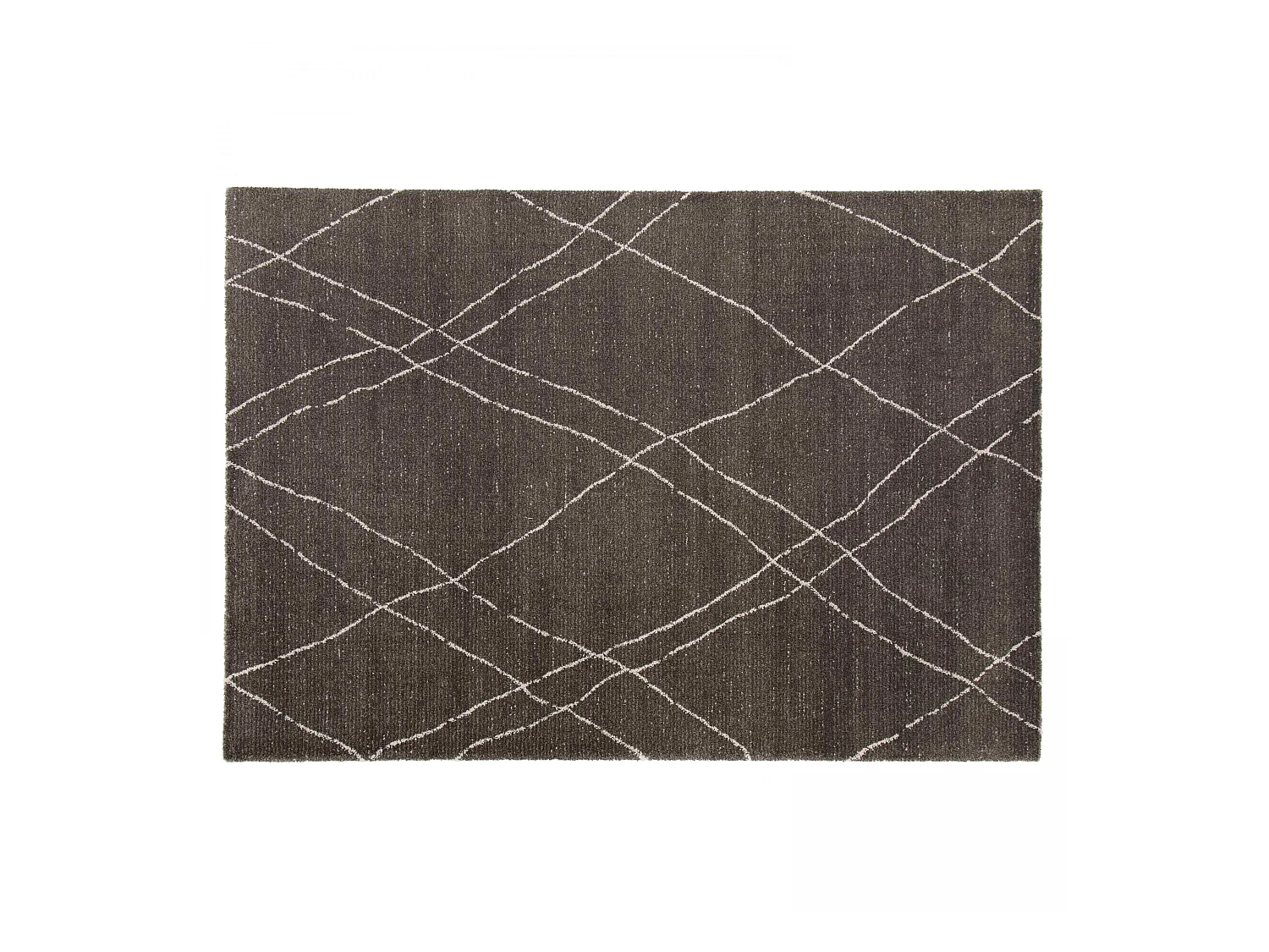 Tapis rectangulaire motif berbère gris anthracite 200 x 290 cm