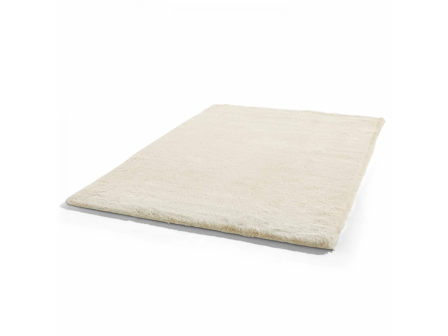 Tapis rectangulaire fausse fourrure ivoire 160 x 230 cm