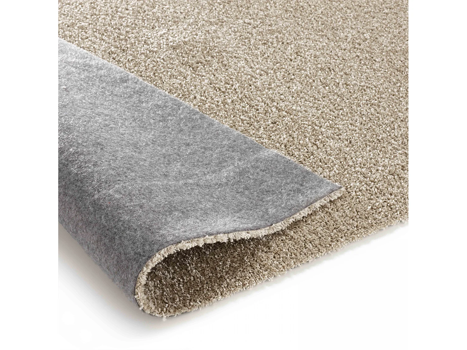 Tapis uni à poils longs en polypropylène 160 x 230 cm sable