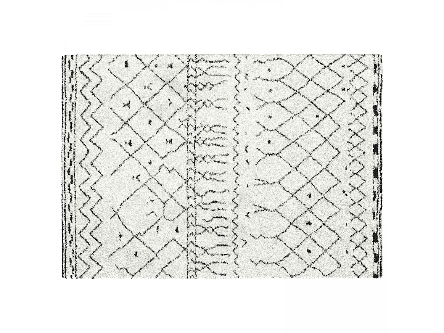 Tapis blanc à poils longs en polypropylène 200 x 290 cm