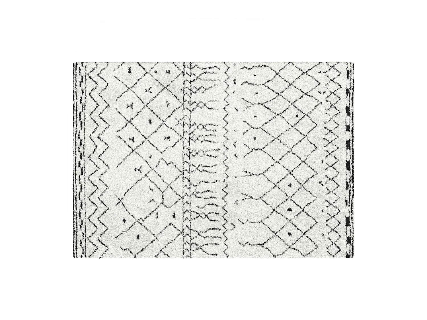 Tapis blanc à poils longs en polypropylène 200 x 290 cm
