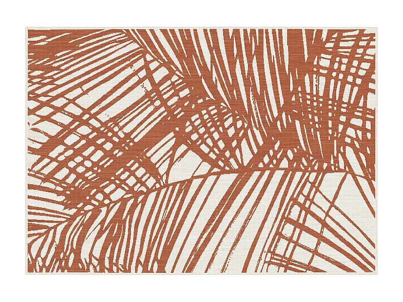 Tapis d'extérieur en polypropylène 120 x 170 cm terracotta