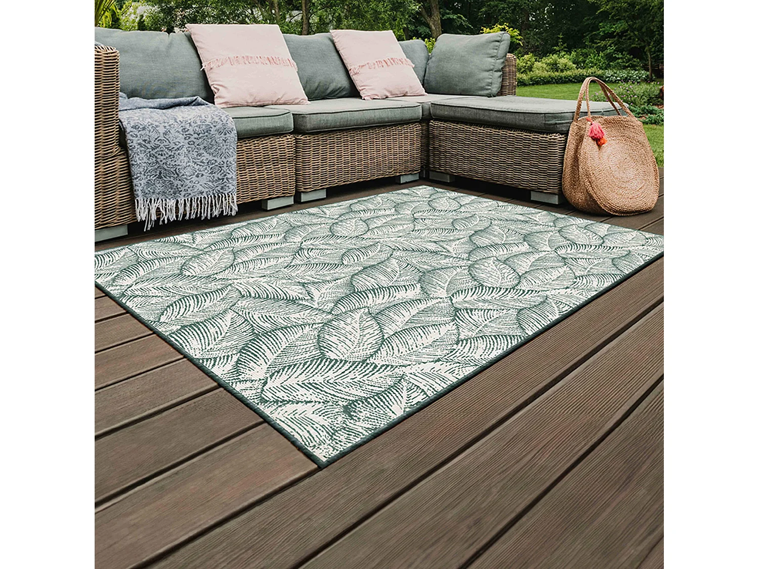 Tapis d'extérieur en polypropylène 160 x 230 cm vert