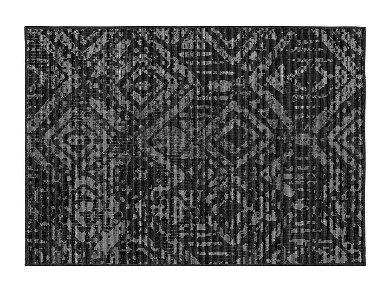 Tapis d'extérieur en polypropylène 120 x 170 cm noir