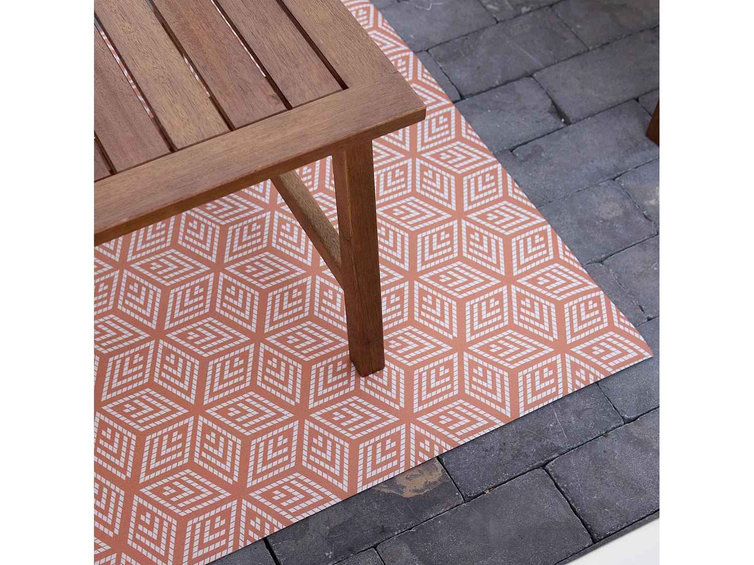 Tapis extérieur rectangulaire à motifs en PVC 80 x 148 cm