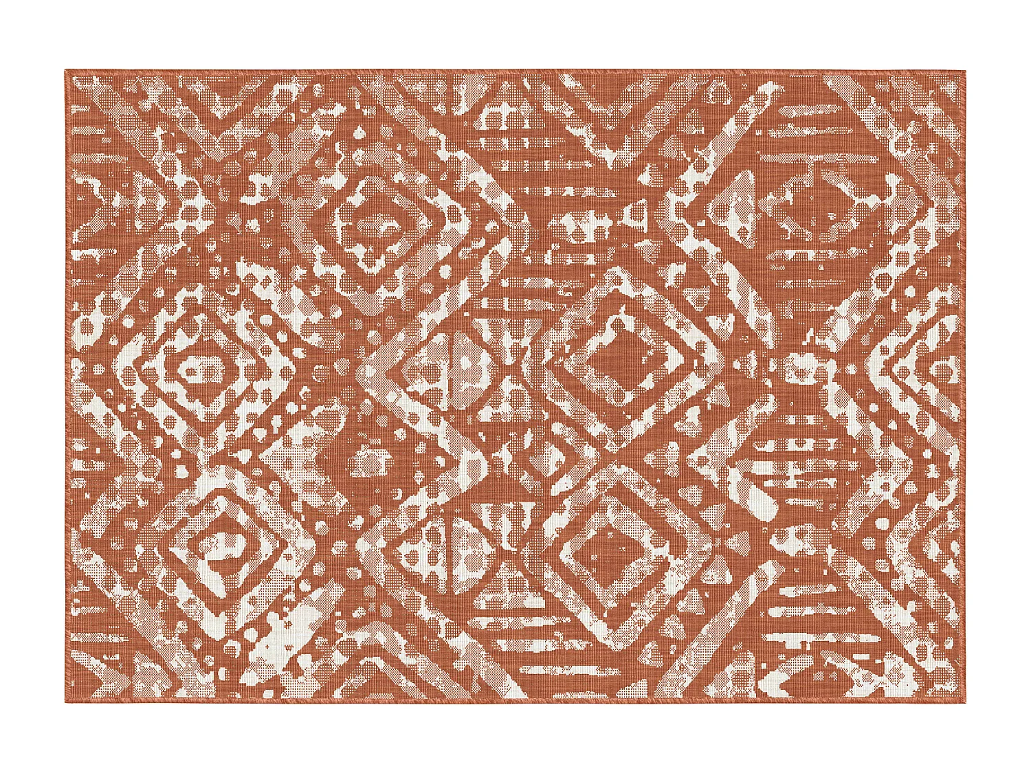 Tapis d'extérieur en polypropylène 120 x 170 cm terracotta