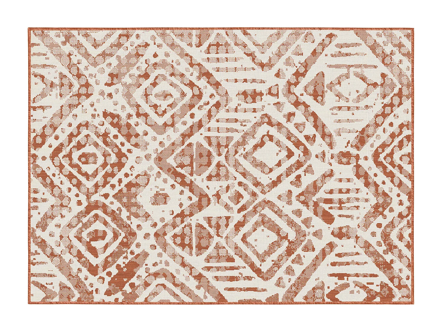 Tapis d'extérieur en polypropylène 120 x 170 cm terracotta