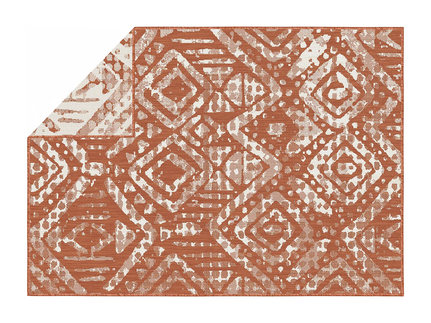 Tapis d'extérieur en polypropylène 120 x 170 cm terracotta