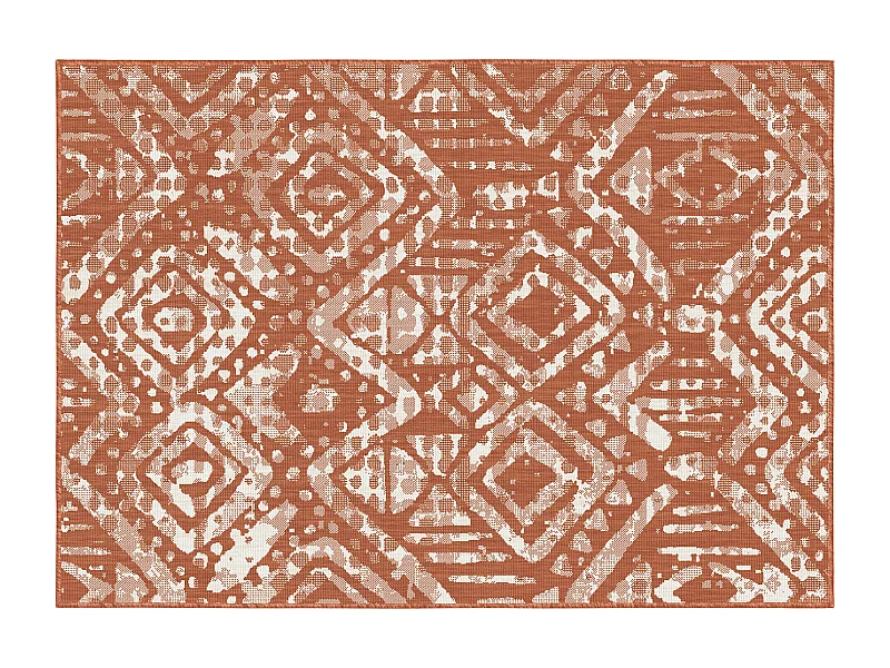 Tapis d'extérieur en polypropylène 120 x 170 cm terracotta