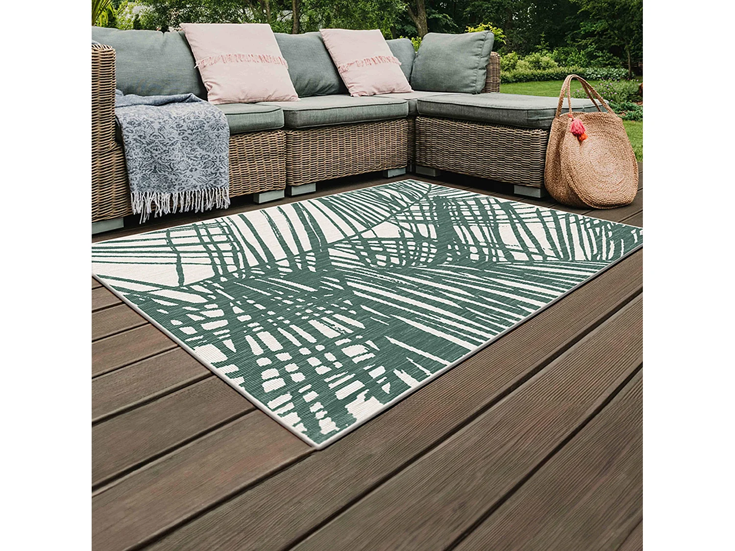 Tapis d'extérieur en polypropylène 160 x 230 cm vert