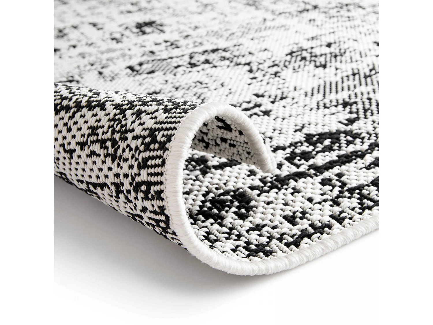 Tapis d'extérieur en polypropylène 120 x 170 cm blanc