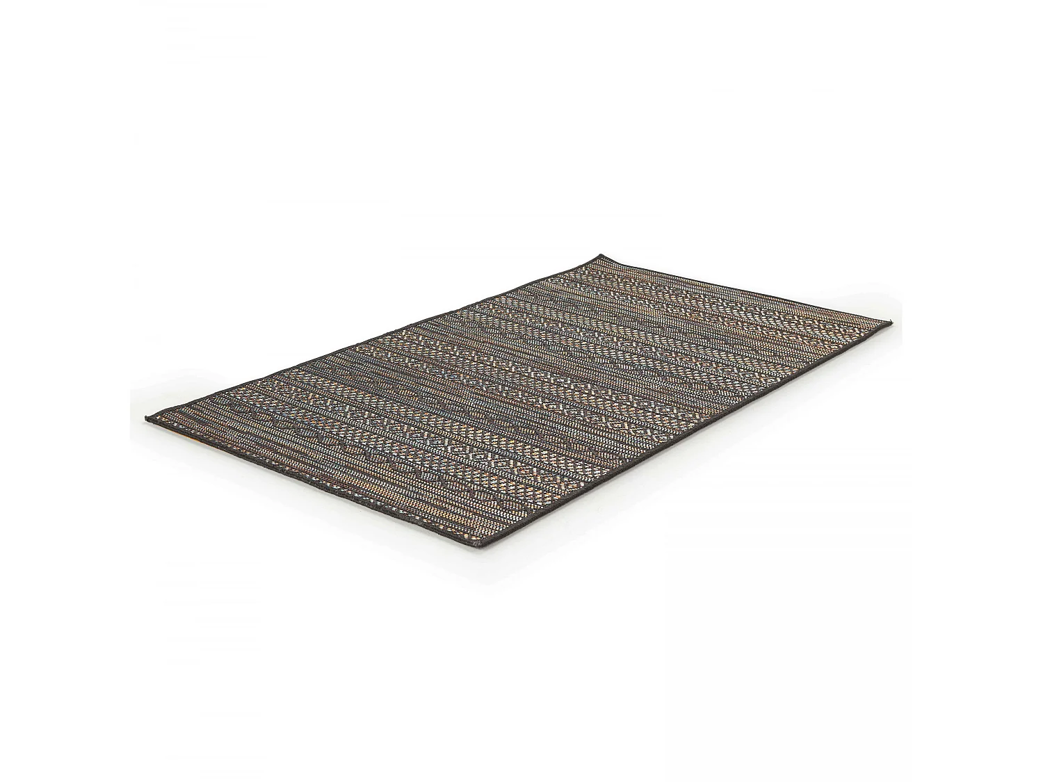 Tapis rectangulaire en polypropylène 80x150 cm noir