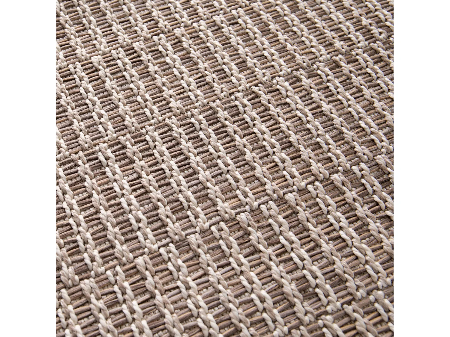 Tapete de exterior de polipropileno de 120 x 170 cm en color beige