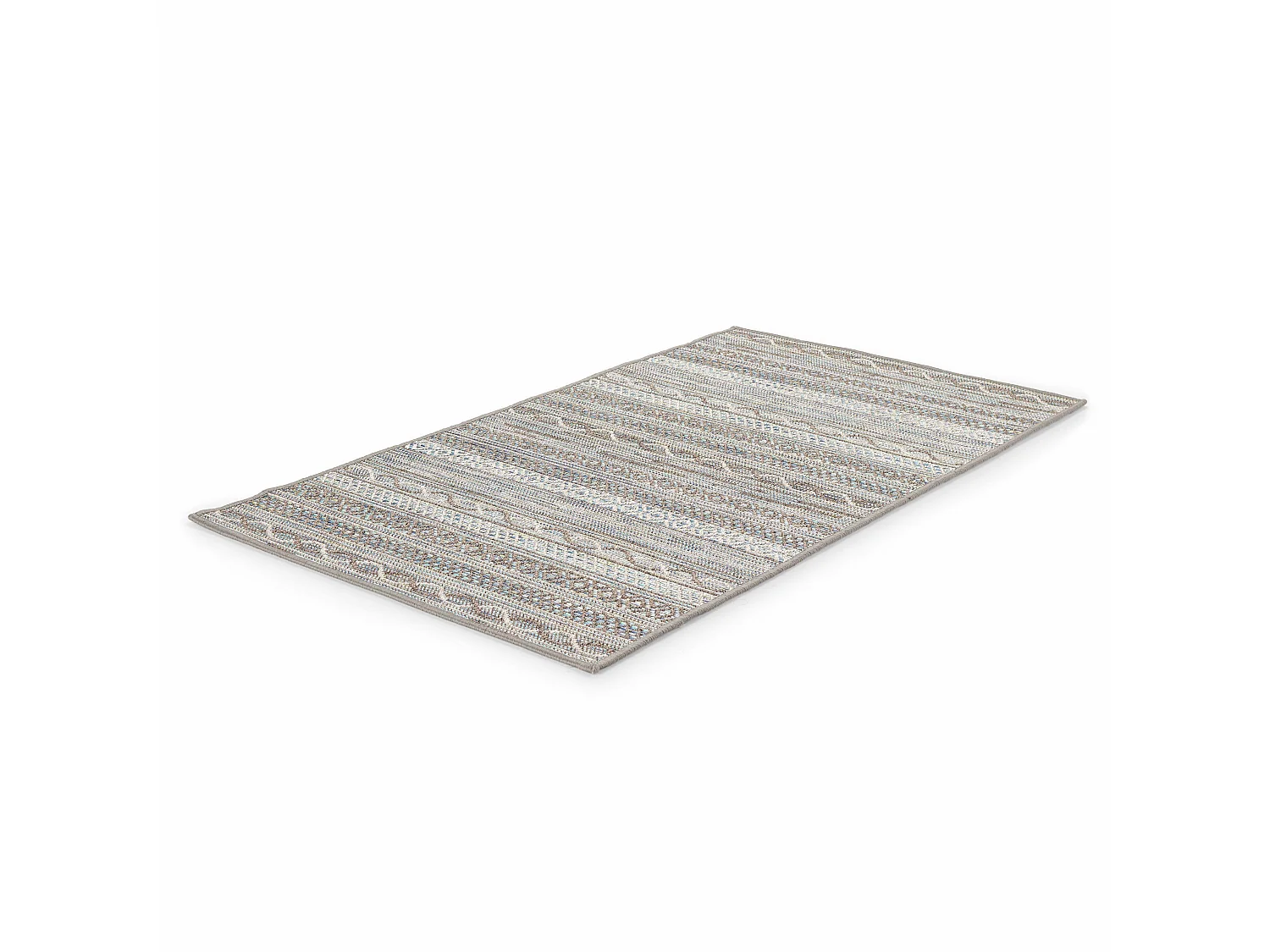 Tapis rectangulaire en polypropylène 80x150 cm gris