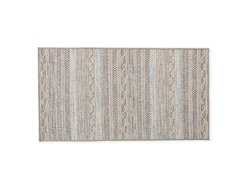 Tapis rectangulaire en polypropylène 80x150 cm gris