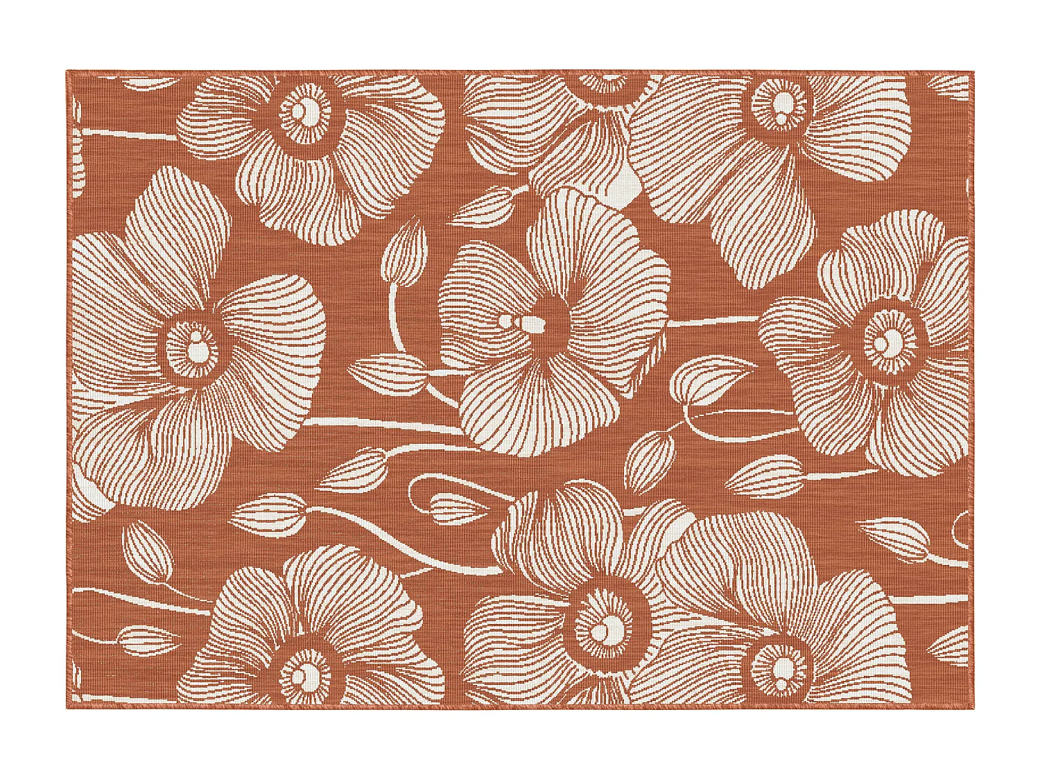 Tapis d'extérieur en polypropylène 120 x 170 cm terracotta