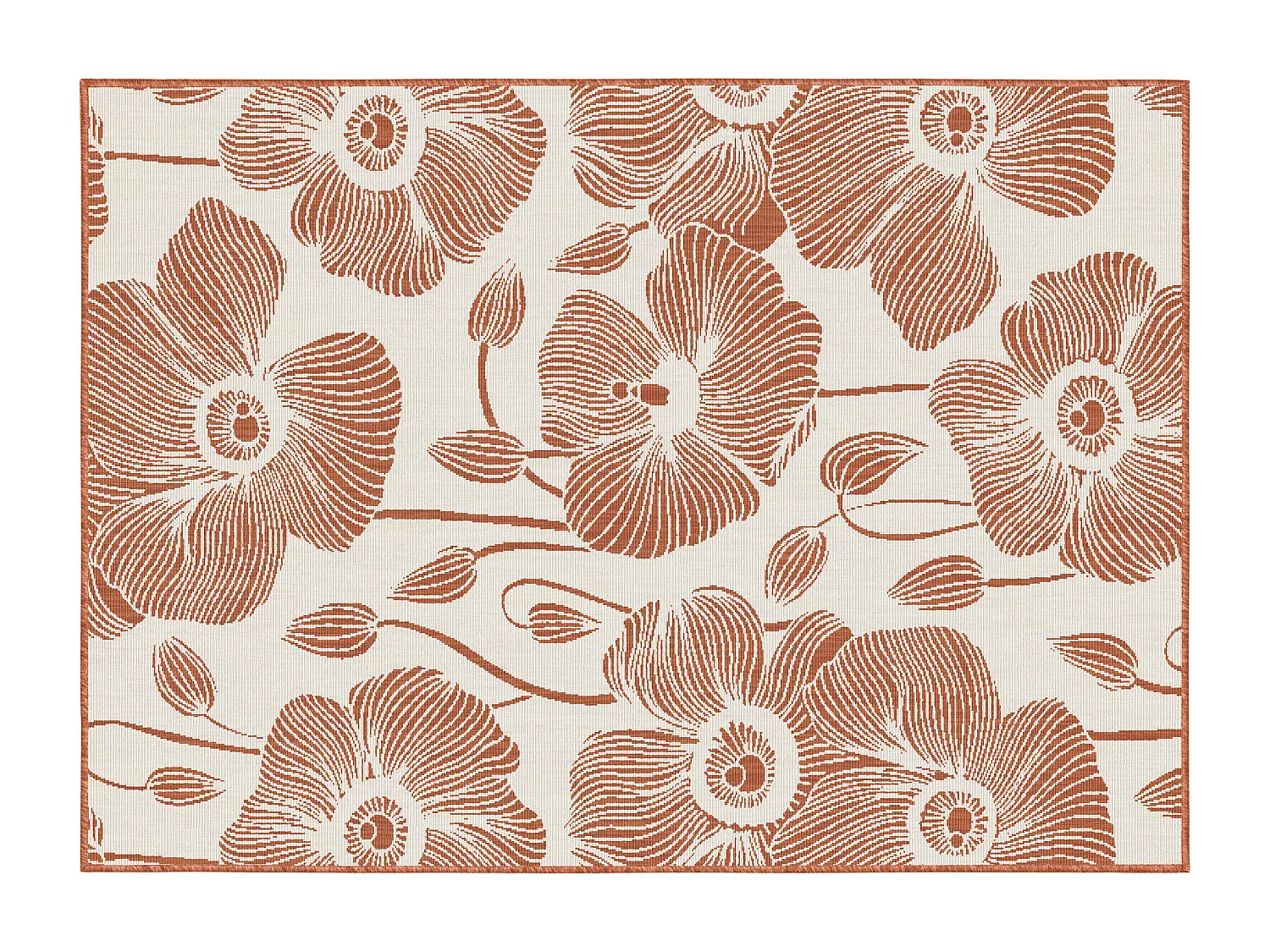 Tapis d'extérieur en polypropylène 120 x 170 cm terracotta