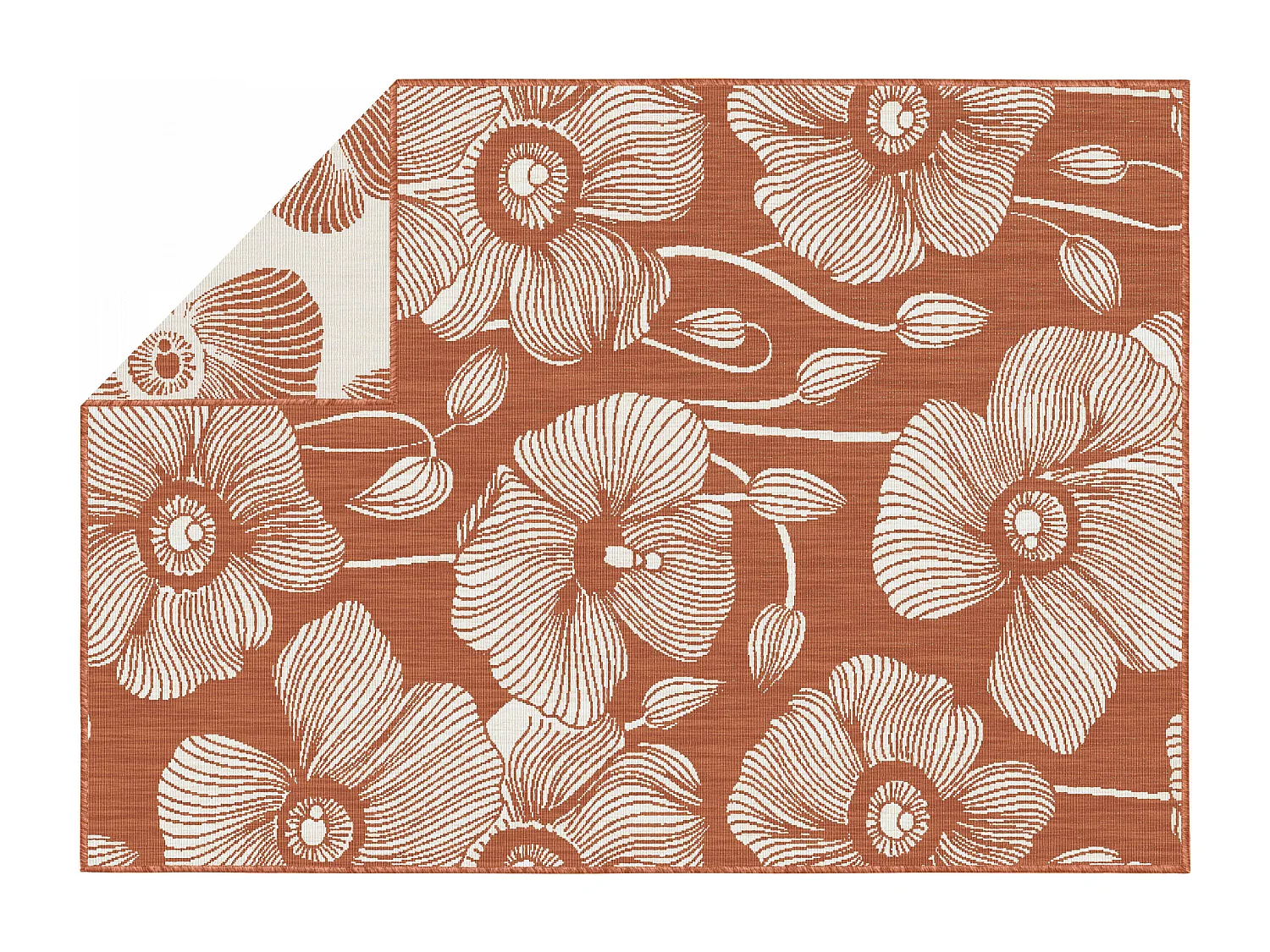 Tapis d'extérieur en polypropylène 120 x 170 cm terracotta