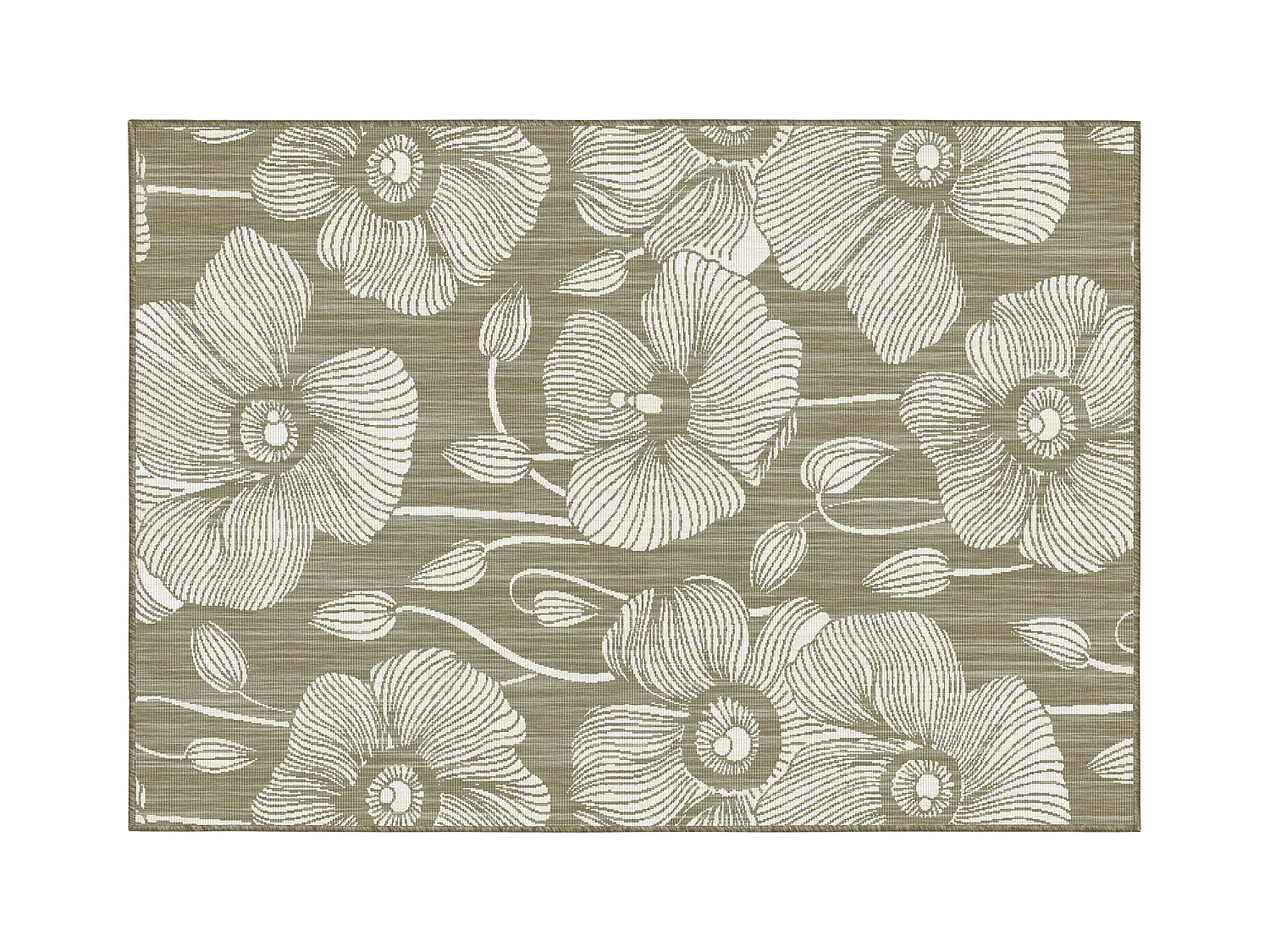Tapis d'extérieur en polypropylène 120 x 170 cm taupe