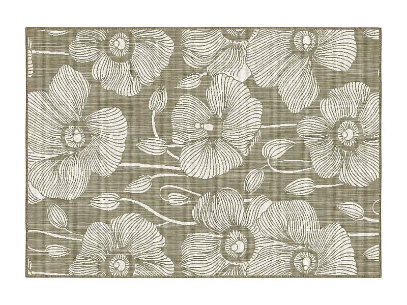 Tapis d'extérieur en polypropylène 120 x 170 cm taupe