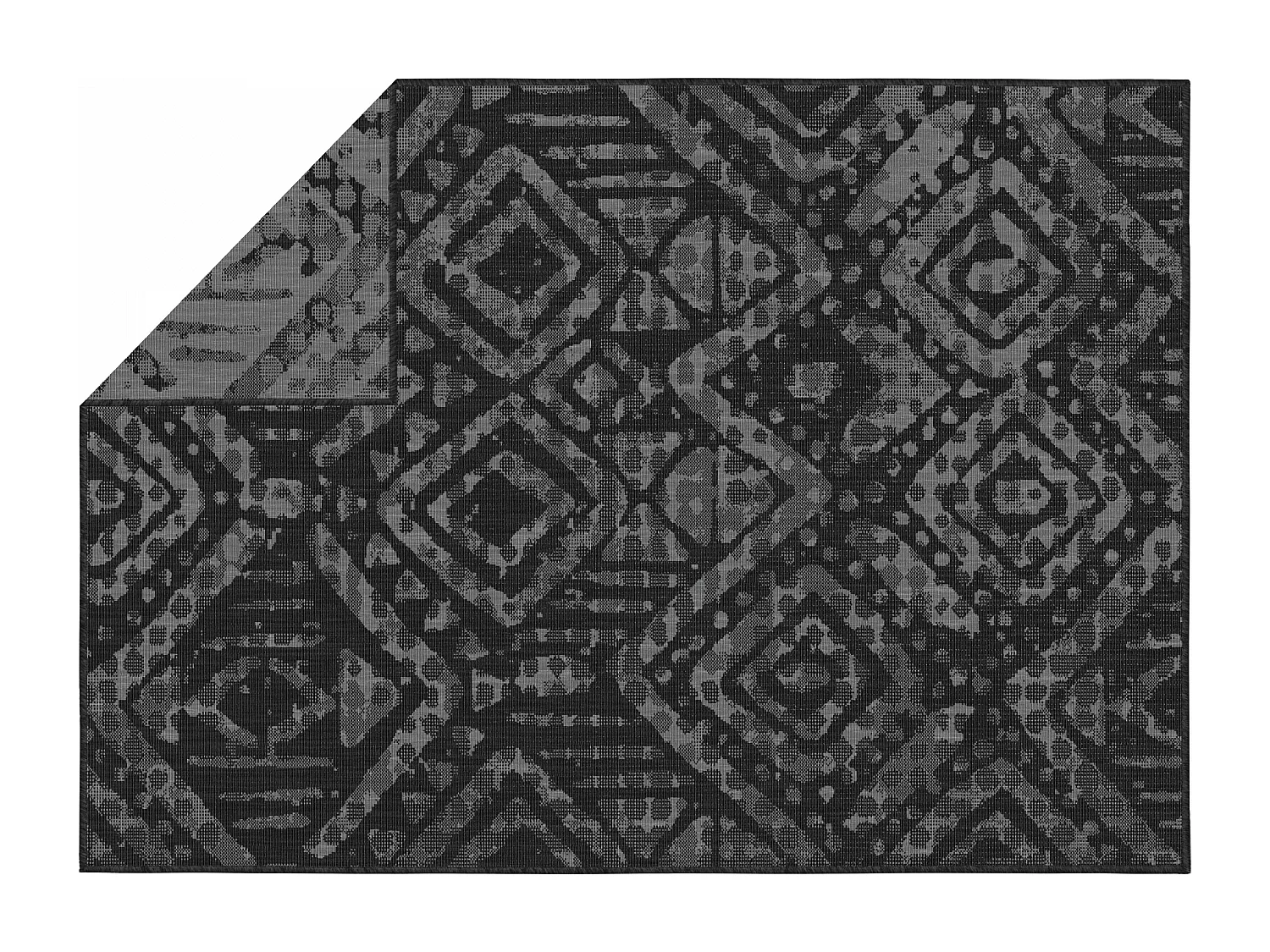 Tapis d'extérieur en polypropylène 160 x 230 cm noir
