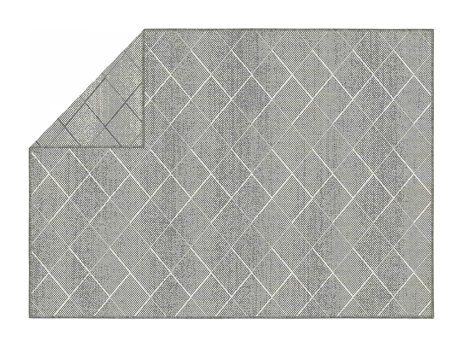 Tapis d'extérieur en polypropylène 120 x 170 cm gris