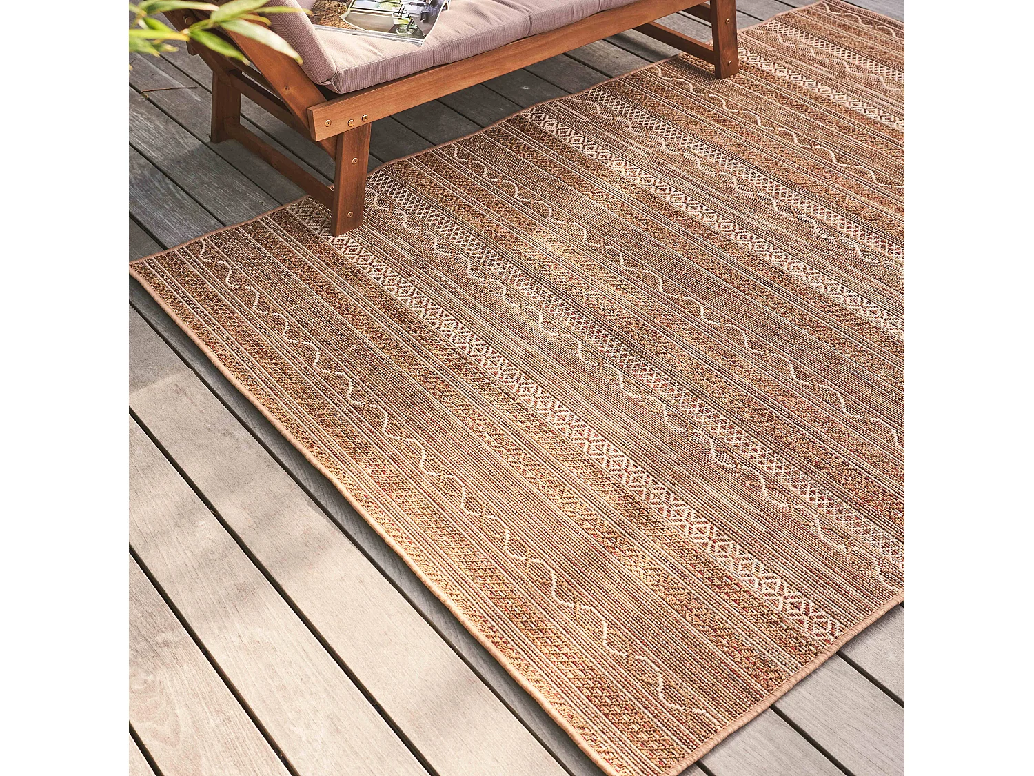 Tapis rectangulaire en polypropylène 80x150 cm rouille