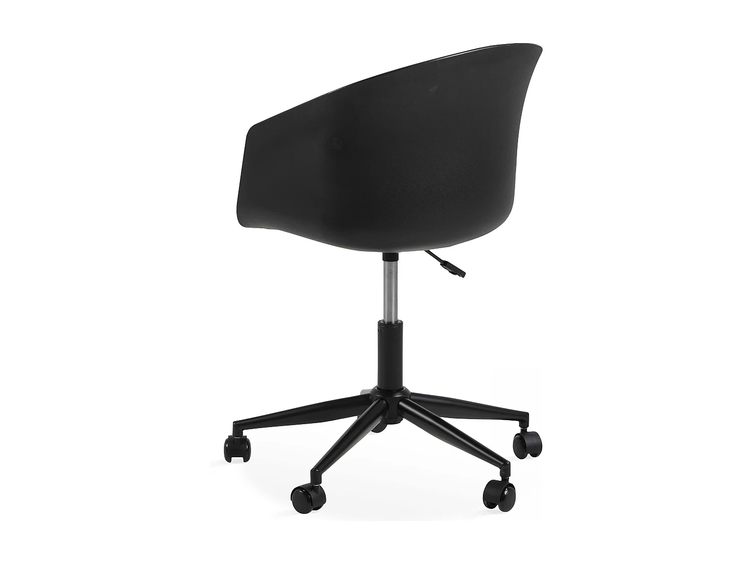 Zwarte draaibare bureaustoel op wieltjes