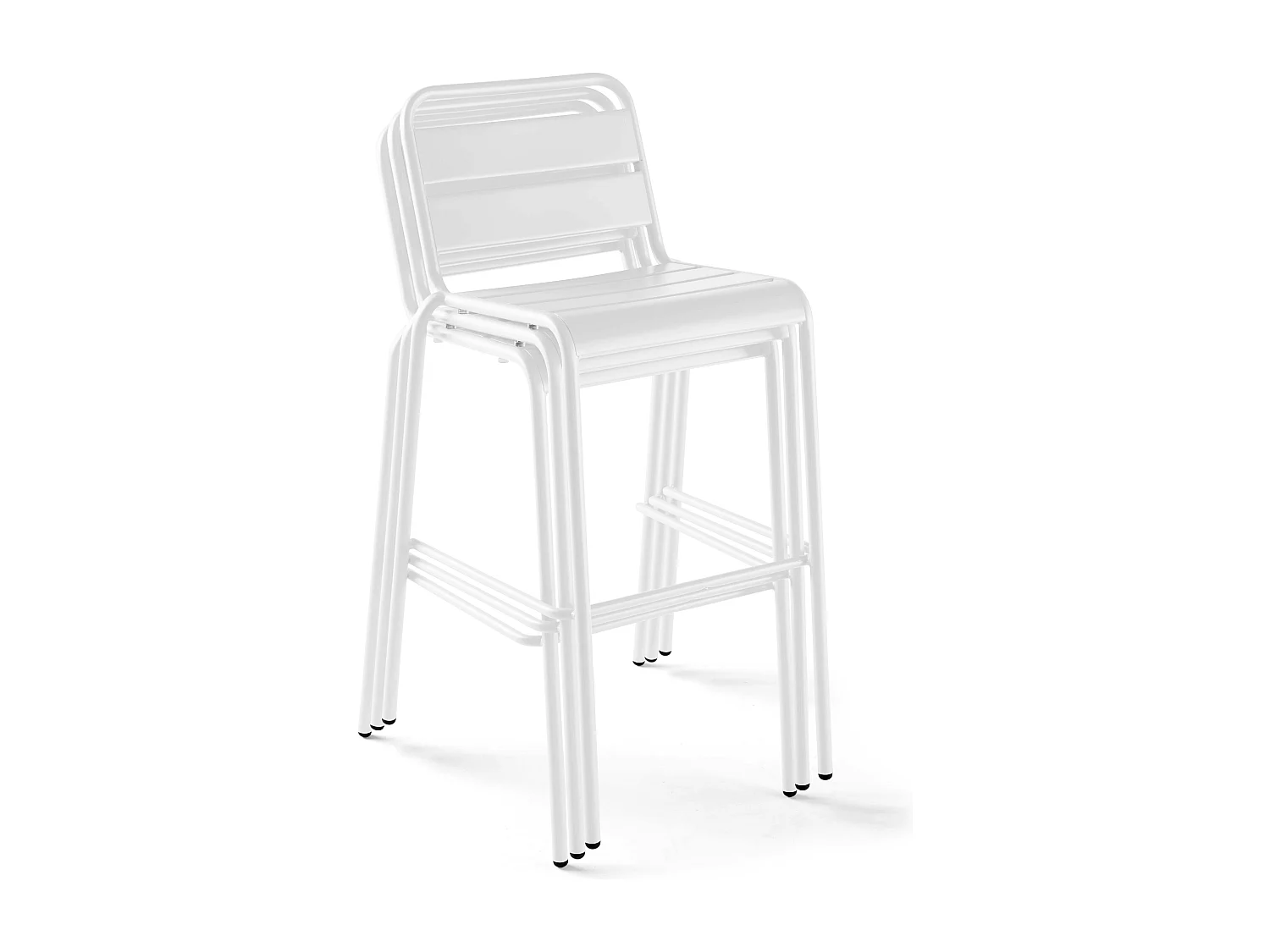 Chaise de bar haute en métal blanc - Palavas